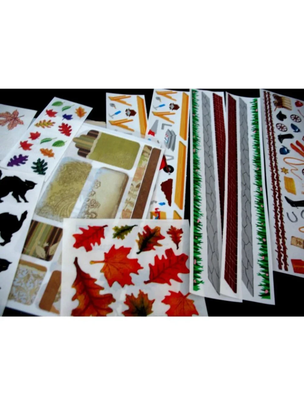 Lot Halloween, Autumn, Winter, & Gr Lengths Paper&Stickers